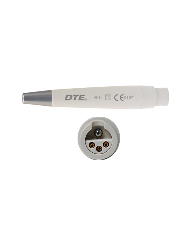 Manipolo ricambio compatibile EMS®, bianco, 3 contatti oro, vista connettore.