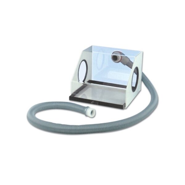 100-thickbox_default.jpg MICROBOX: A transparent box with round arm holes and a flexible hose attached.