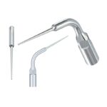 Three views of the E15-TIP FOR SCALER, featuring a tapered, curved metal design.