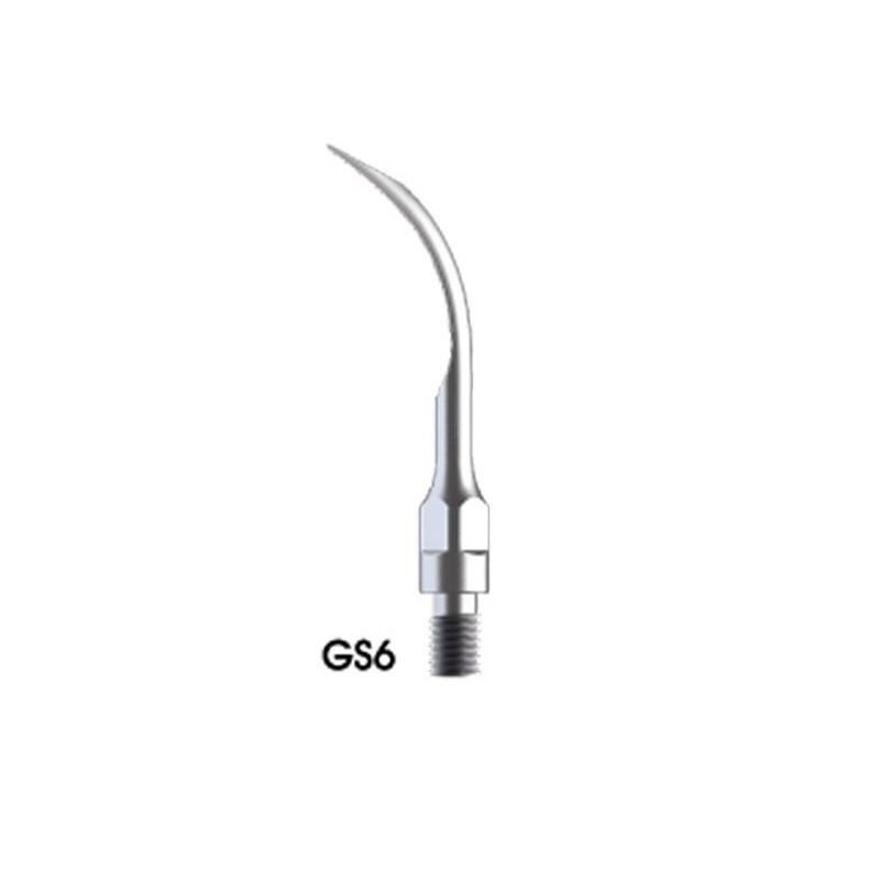 Punta dell'ablatore dentale GS6-INSERTO ABLATORE visualizzata su sfondo bianco.