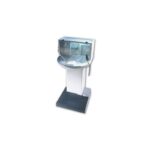 GENIUS 2000 laboratory glove box workstation with transparent shield and attached gloves.