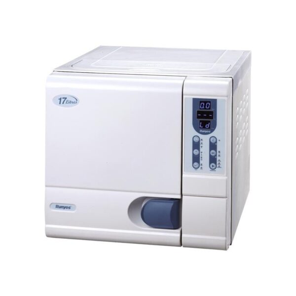 Autoclave SEA 18L-DIG-USB da tavolo bianca con display digitale e comandi frontali.
