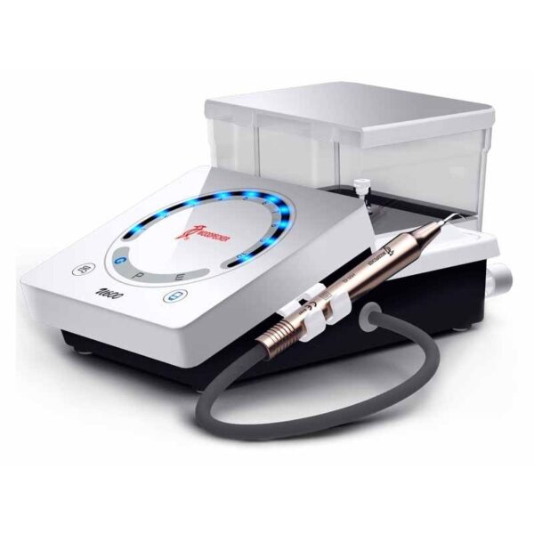 Compact U 600 electric dental scaler with control panel, handpiece, and water tank.