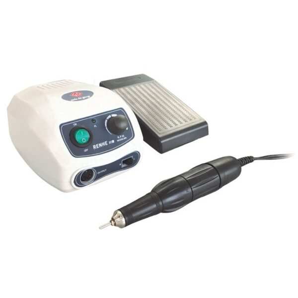 REHNE 119 rotary tool set with control box, foot pedal, and handheld drill.
