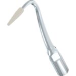 L'ablatore dentale P90 INSERTO ABLATORE ha un manico curvo e una punta in gomma bianca.