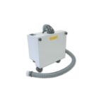 The AIRBOX SIMPLEX is a portable fume extractor with wheels and a gray hose.