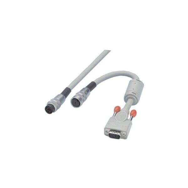 CABLE L. 10 MT., gray, with round 8-pin and 9-pin serial connectors.