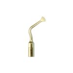 Gold-colored US1 osteotomy tip with curved neck and star-shaped end.