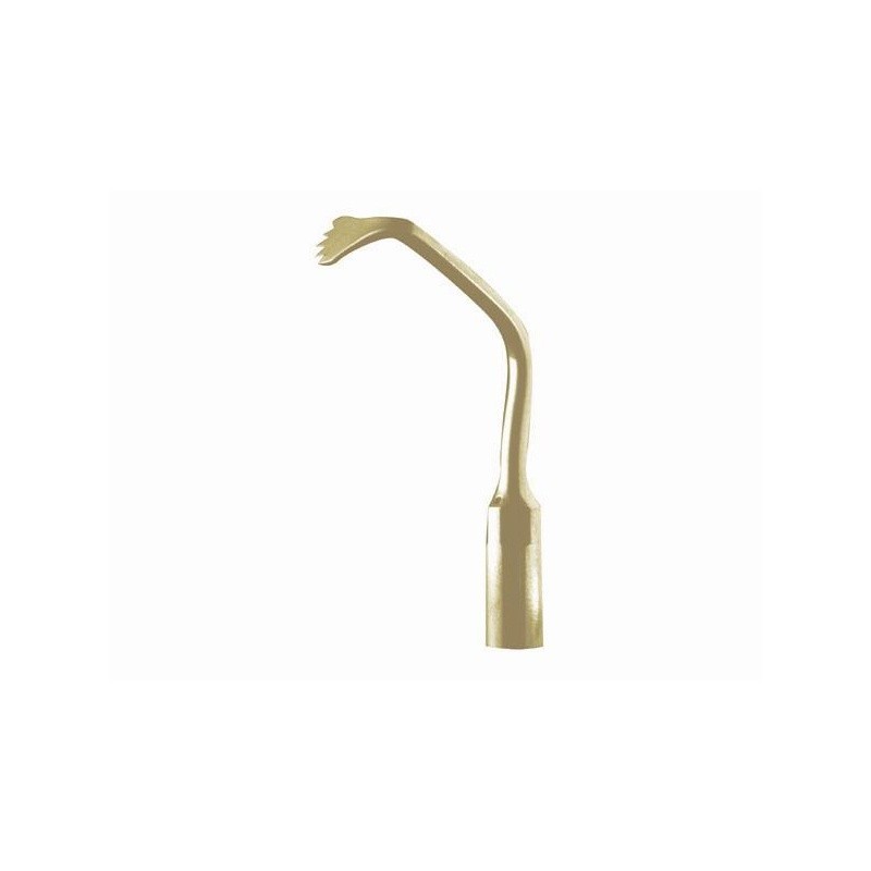 The US1R Tip for Osteotomy is a metal dental scaler tip with a curved, serrated end.