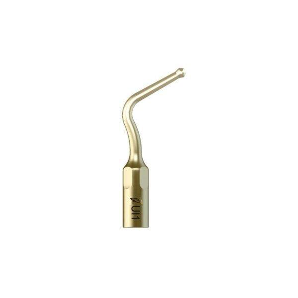 Oro UI1 - Punta per ablatore INSERTO PER IMPLANTOLOGIA con forma curva e dentellata.