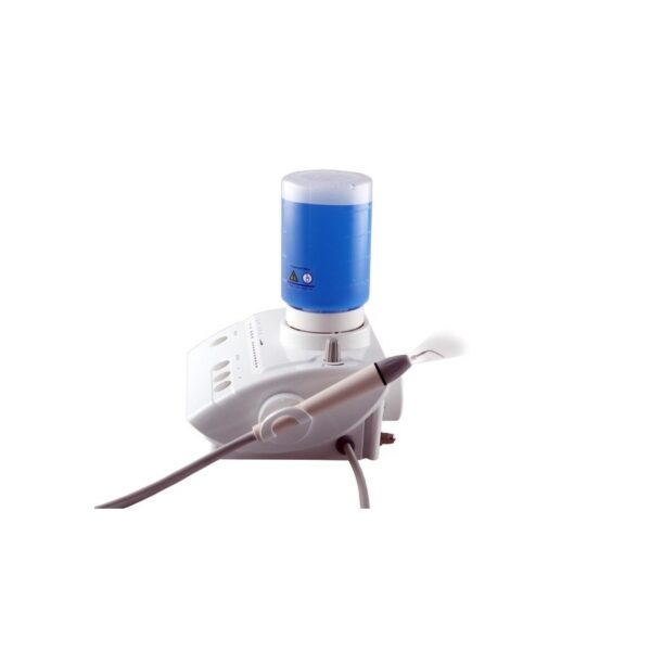 UDS-E LED dental ultrasonic scaler with blue water container and handpiece.