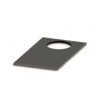 A RUBBER CLAMP SHIM featuring a single circular hole near one edge.