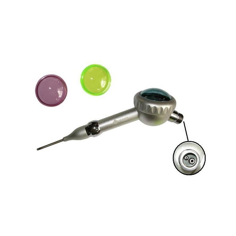 Strumento PROPHYMATE BORDEN argento con punta ad ago e coprilenti rotondi colorati.
