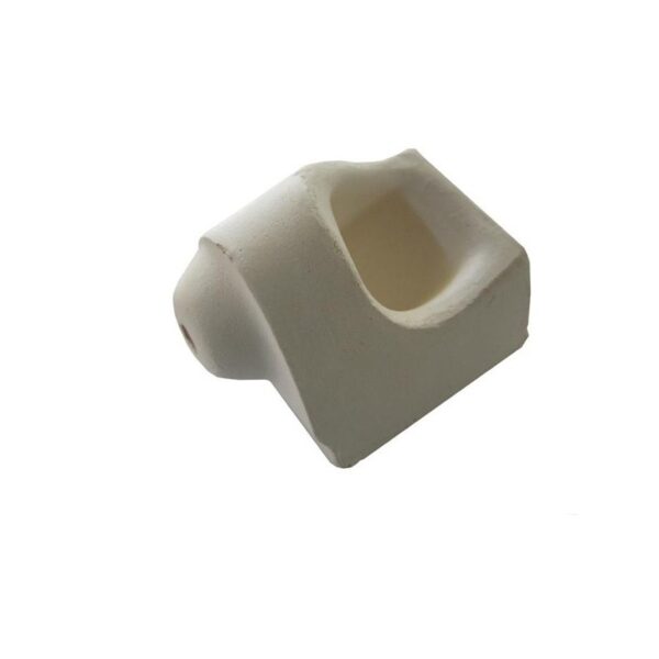 CROGIUOLO rettangolare beige con cavità arrotondata e estremità affusolata.