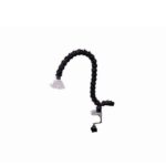 Flexible AIRBASE LOC-ONE lamp with clamp base, black finish, and white shade.