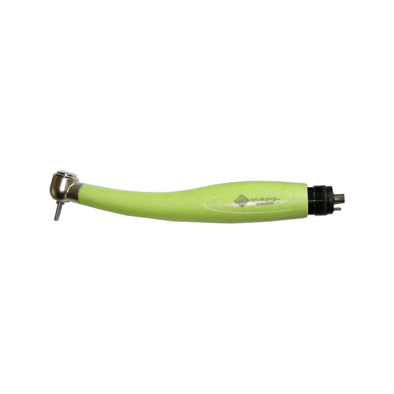 EXCELLENT HANDPIECE GREEN with metal head and attachment point, on white background.