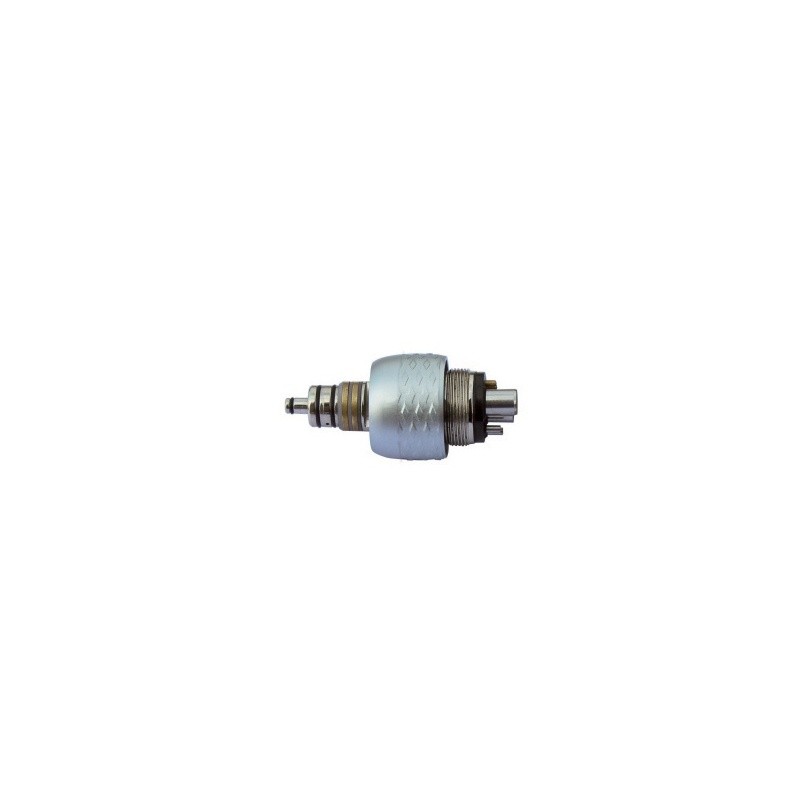 Close-up of a QUICK CONNECTOR FIT INTO W&H®, a metal mechanical component.