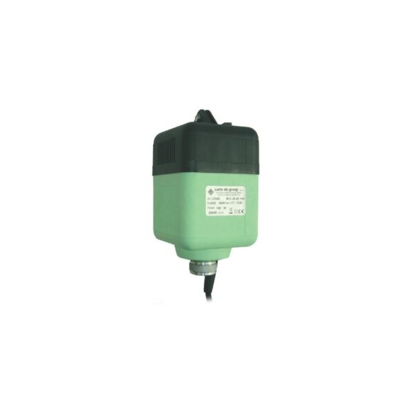 A green and black M.O.25 KIT FARO electric valve actuator with a front label.