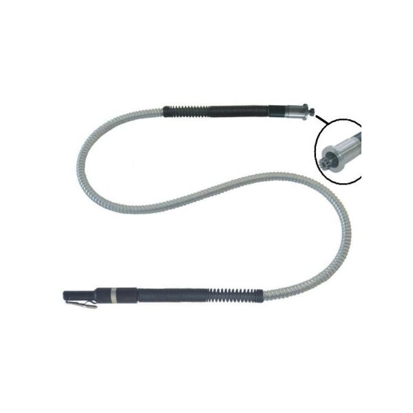 The M.O.25 KIT FARO is a flexible metal hose with a black handle and connector.