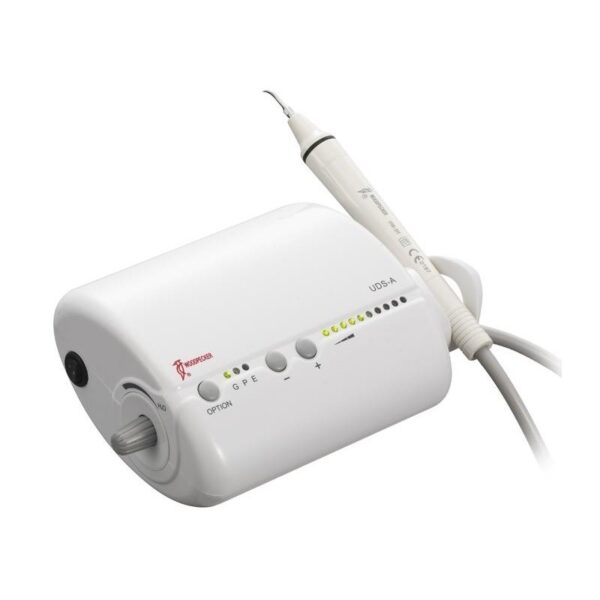 UDS-A ultrasonic dental scaler unit with control buttons and handheld tool.