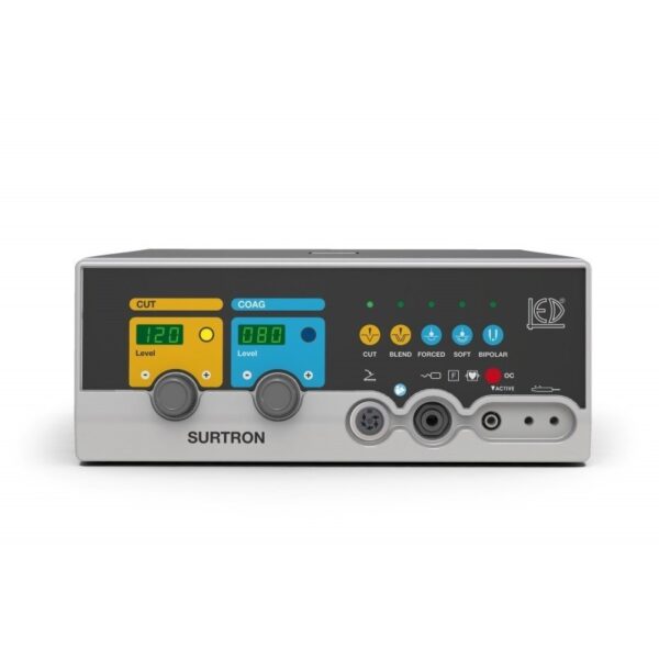 SURTRON 120 Vista frontale del SURTRON 120 con display digitale e pulsanti di controllo.