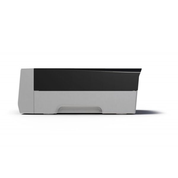 The SURTRON 120 is a modern desktop device with a black top and white base, side view.