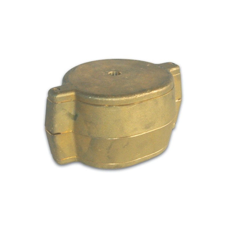 BRASS MUFFLE valve with two side extensions shown on a white background.