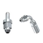 Two E1-TIP FOR SCALER fittings, one straight and one bent, on white background.