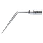 The E3-TIP FOR SCALER metallic dental scaler tip displayed on a white background.
