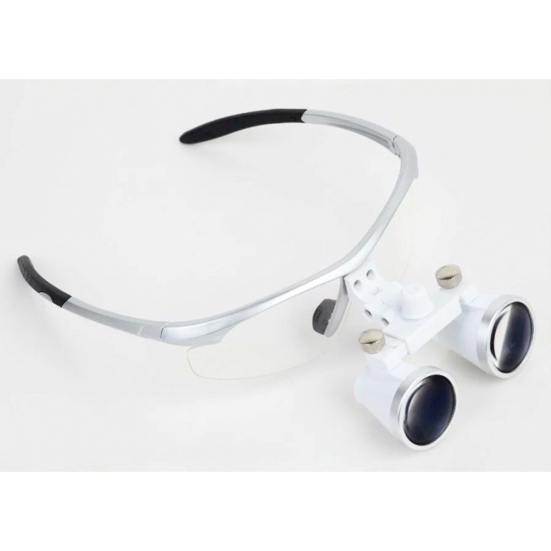 MAGNIFYING LED LOUPS - SILVER with clear lenses shown on a white background.