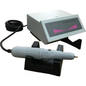 GENIUS 2000 complete with micromotor, control unit, and stand on a white background.