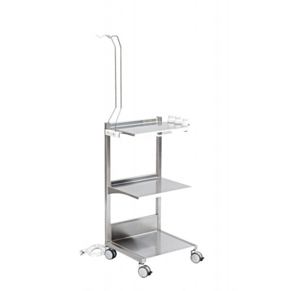 CSR3RK-CARRELLO IN ACCIAIO INOX CSR3RK carrello medico in acciaio inox a 3 ripiani, asta per flebo-carrello Inox.