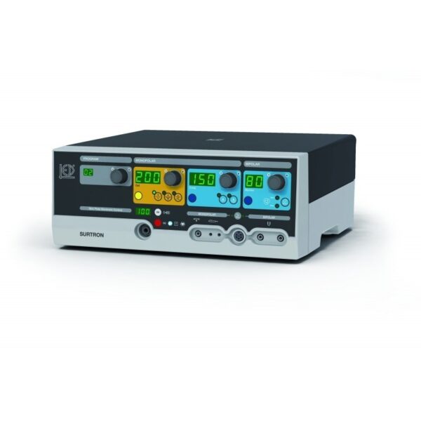Unità elettrochirurgica SURTRON 200 con display digitale e manopole di controllo.