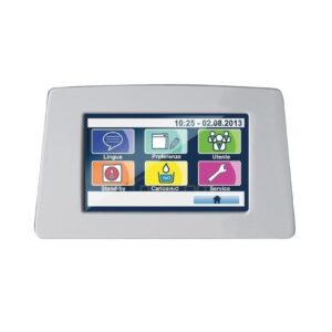 Colorful touchscreen control panel for B FUTURA - 22 LITRES with intuitive interface.