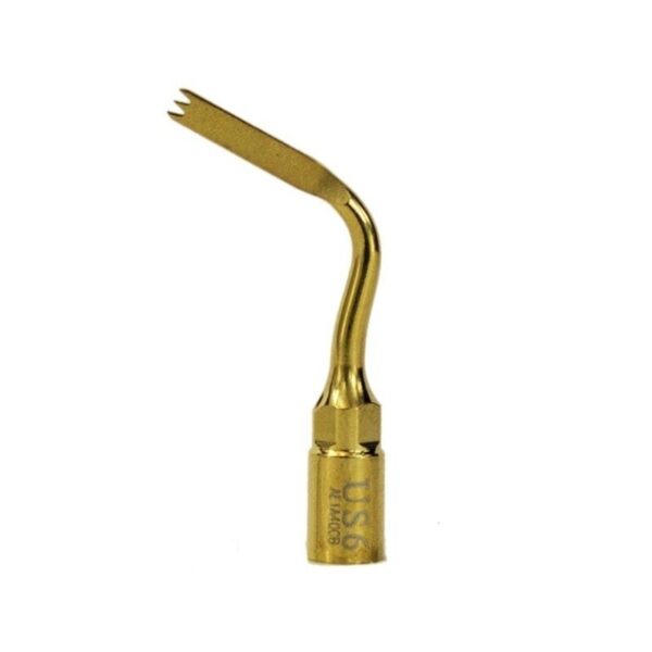Oro US6 - Punta per ablatore INSERTO PER OSTEOTOMIA con collo curvo ed estremità dentellata.