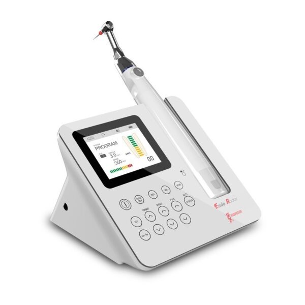 ENDO RADAR PRO: White endodontic device with digital display and attached handpiece.