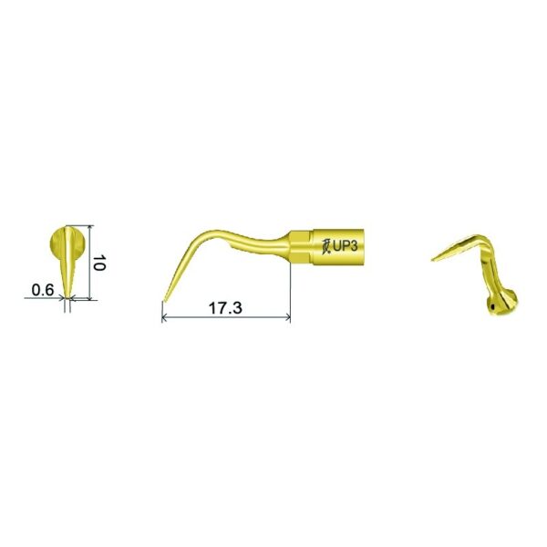 UP3 - inserto per chirurgia paradontale, punta scalare 17,3x10x0,6 mm.