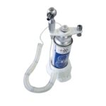 Aspiratore dentale portatile DB-900 con tubo e manipolo su base bianca.