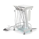 CARRO ELETTROPNEUMATICO ad aria mod. BASE, carrello dentale con strumenti e pedale.