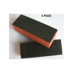 Two rectangular ABRASIVE BUFFER RED blocks on white, labeled 5 pezzi.