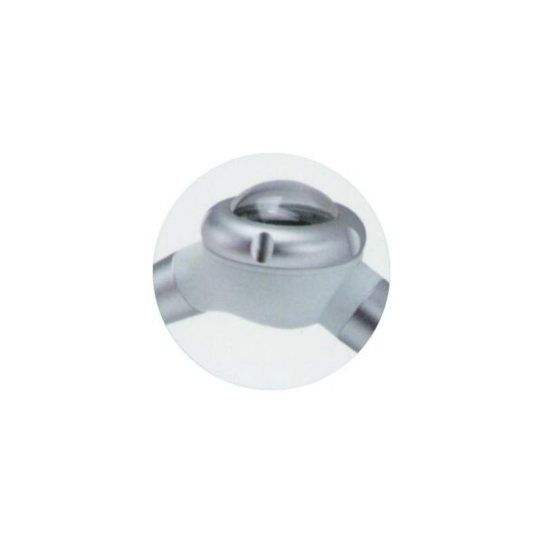 Close-up of the AIR PROPHY WHITE, a metallic dome-shaped part with two cylindrical arms, shown against a plain white background.