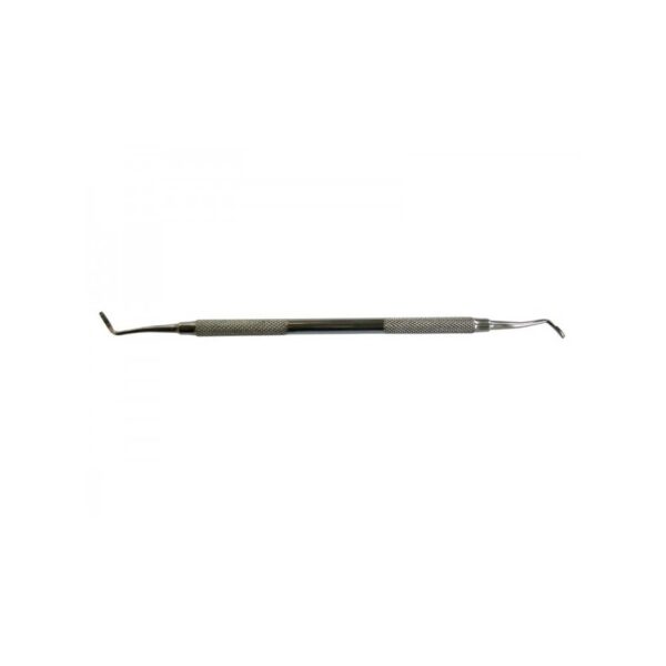 STR402-135 double-ended dental tool with angled tips and textured grip handles.