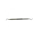 STR413-165: Double-ended dental tool with metal handle and curved tips on both ends.