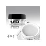 HIGH LIGHT LED GEL CLEAR in a small round jar with a black lid, open and closed.