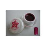Small jar of SIENA dark pink nail gel with labeled lid and color swatch.