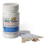 Bottiglia IODINE CHECK con strisce reattive per un facile monitoraggio del livello di iodio.