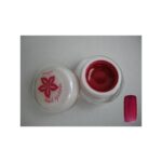 Open jar of SHANGAI pink nail gel with color swatch shown beside the container.