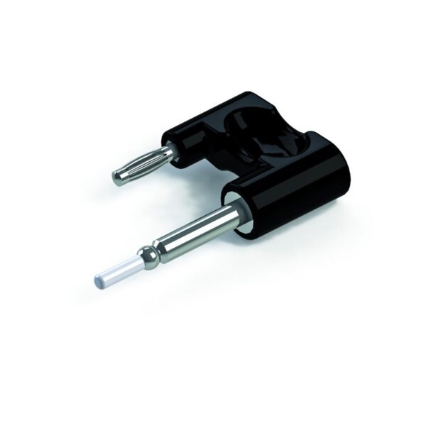 A black and silver ADAPTER FOR BIPOLAR two-pin plug on a white background.