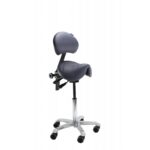 AMAZONE PLUS black ergonomic chair with backrest on an adjustable wheeled base.
