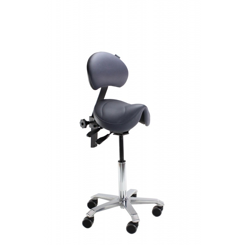 AMAZONE PLUS black ergonomic chair with backrest on an adjustable wheeled base.